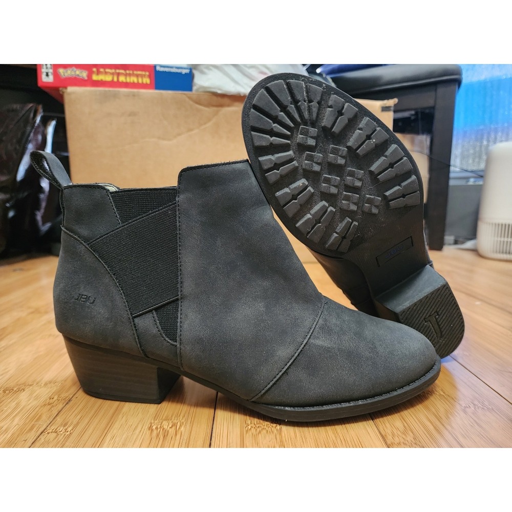 JBU Emery Ankle Booties Womens 9 Black Faux Leather Pull On Casual Boots B3GZ34